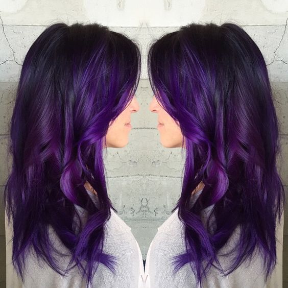 dark purple hair coloring