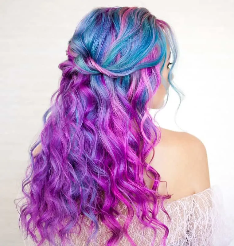 blue and purple hair