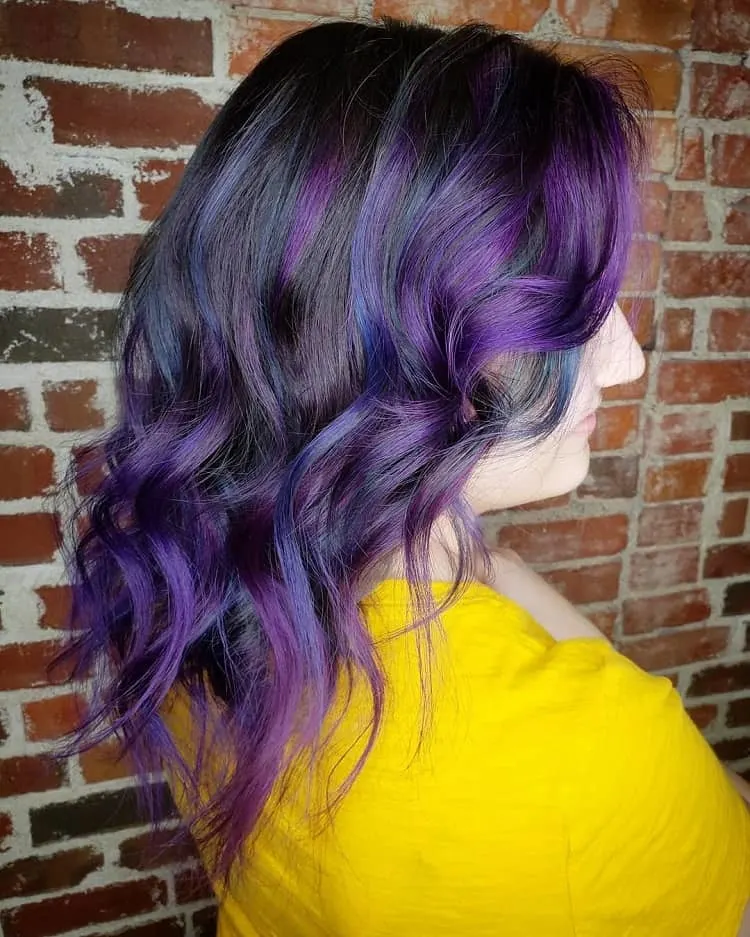 blue and purple highlights