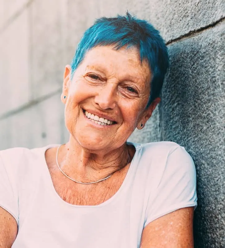 blue hair color for 70 year old women