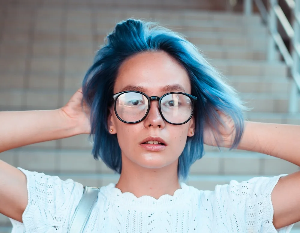 blue hair color for neutral skin tone