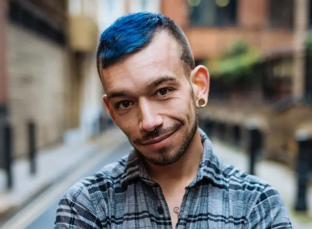 blue hair color for men with receding hair