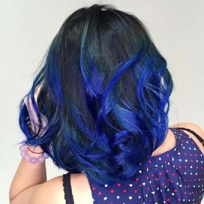 dark blue hair color highlight ideas