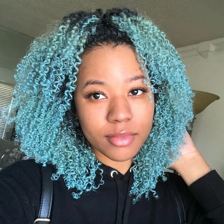 blue ombre hair for black girl