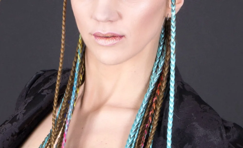 blue peekaboo braids