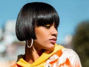 Blunt Bob With Bangs For Black Women 300x227 