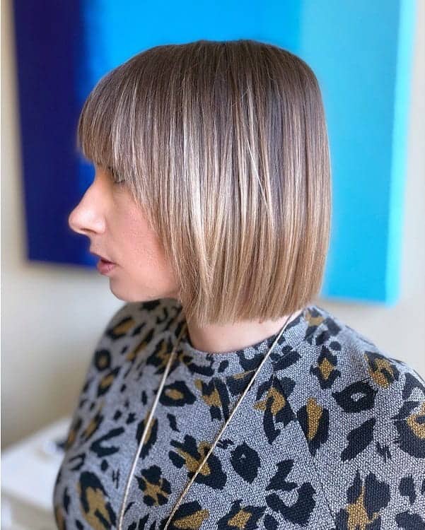 blunt bob with highlights 