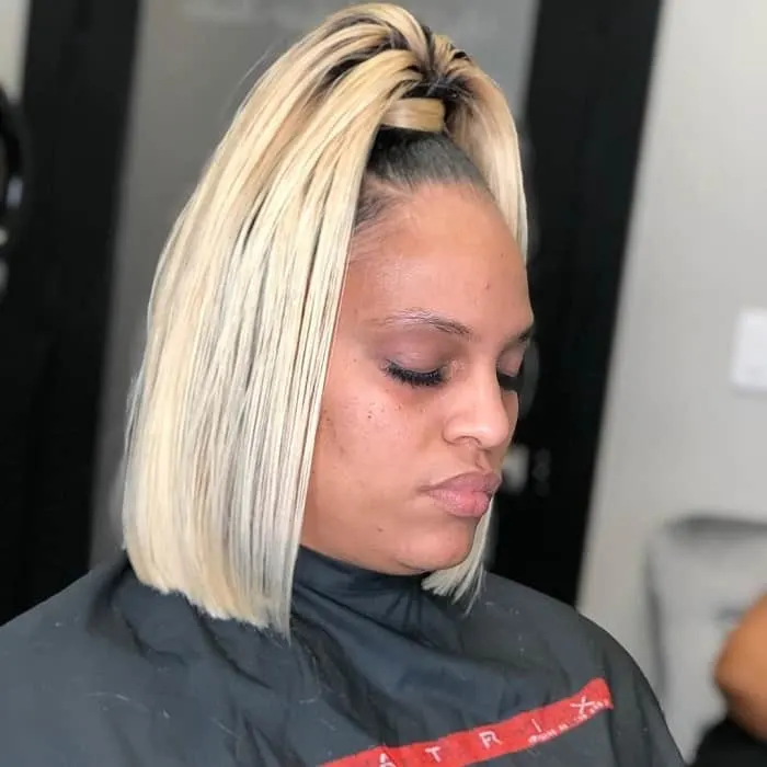 Blunt Cut Bob with Ponytail