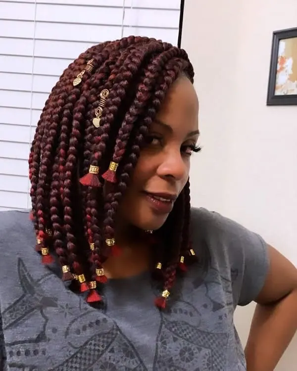 Bob Box Braids with Beads