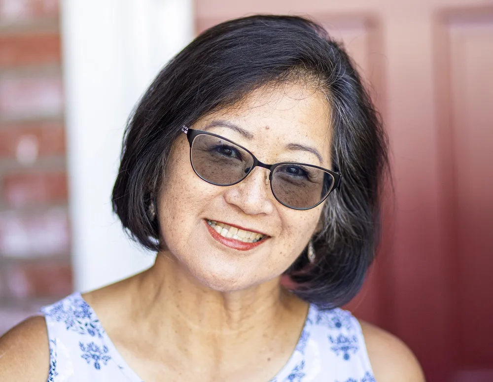 bob for Asian women over 60 with glasses
