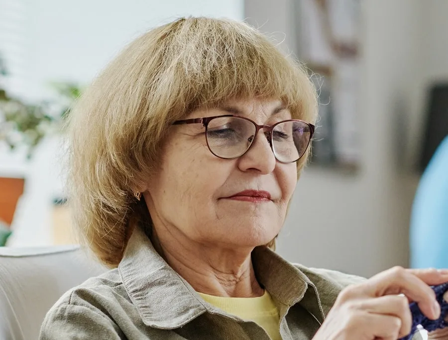 bob haircut for 80 year old woman with glasses