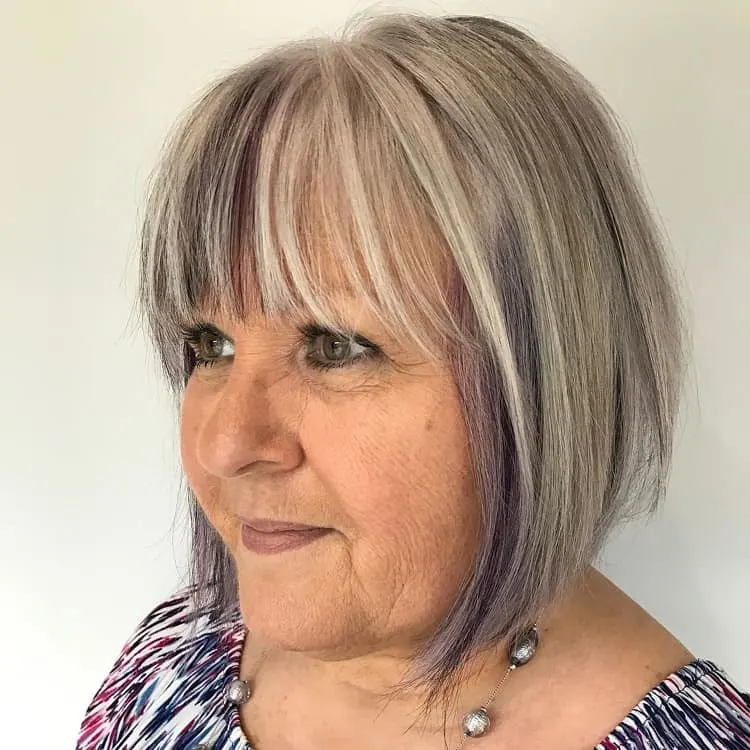 bob with bangs for older women