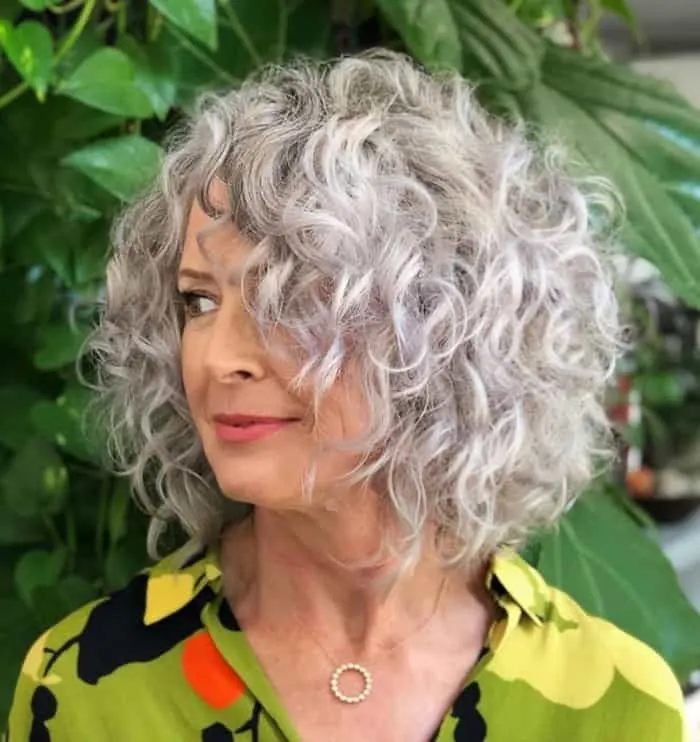 curly bob for older women