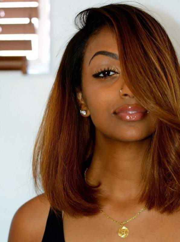 black women's long bob haircut