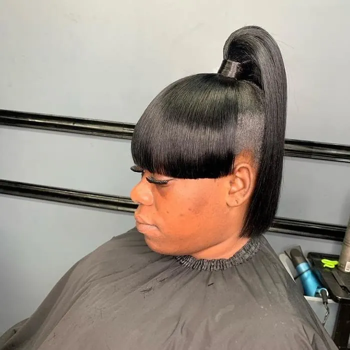 Bob Ponytail with Bangs