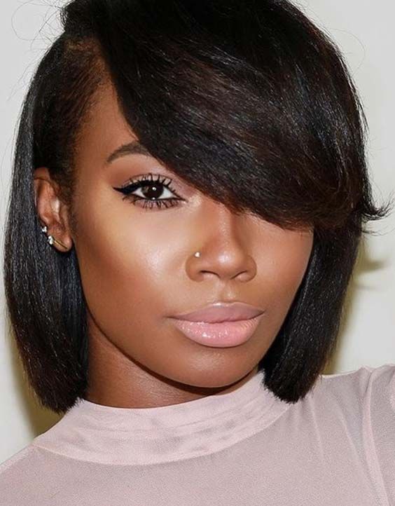 15 Bob With Bangs Hairstyles For Black Women Hairstylecamp 