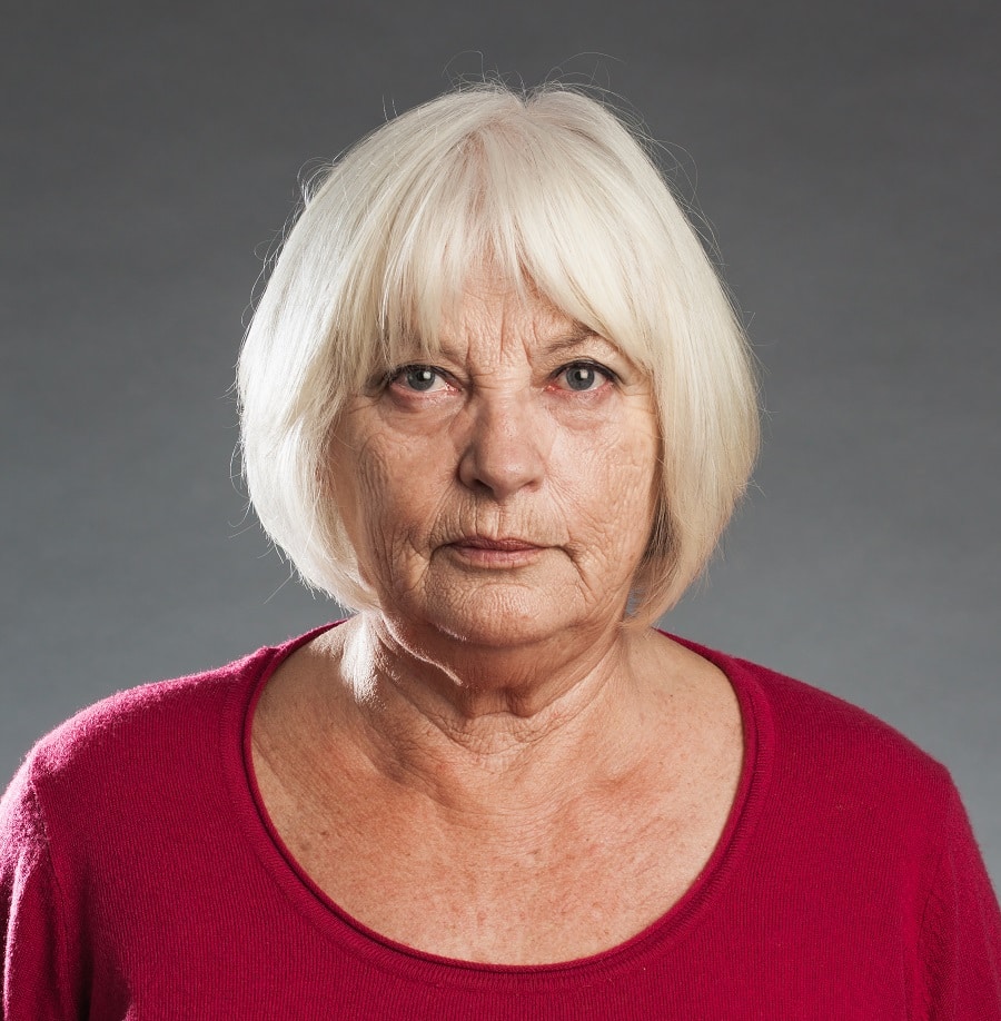 bob with bangs for women over 70 and overweight