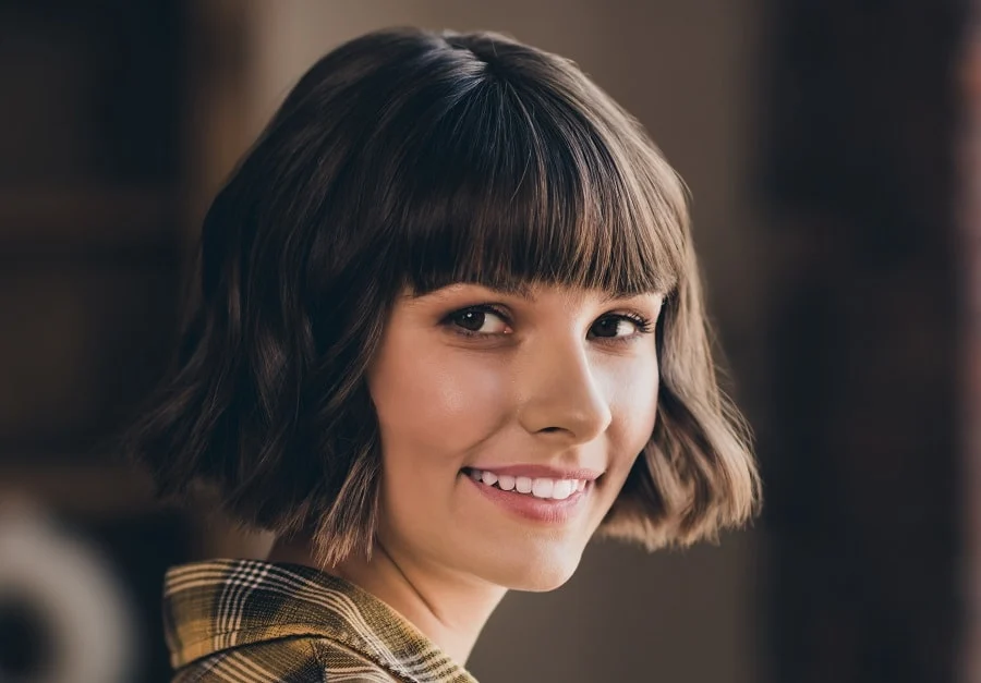 bob with bangs for women with big forehead