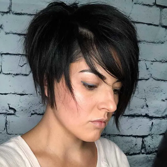 Asymmetrical Bob with Dramatic Side Bangs