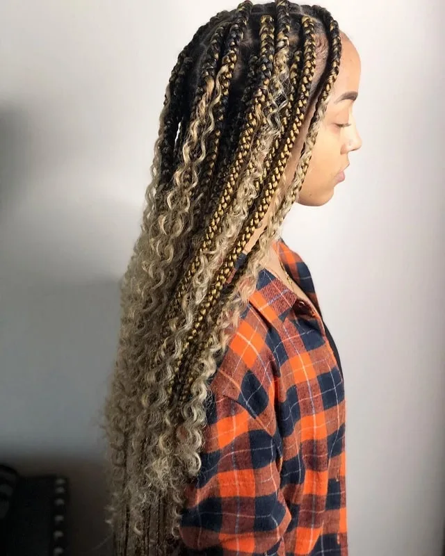 bohemian box braids