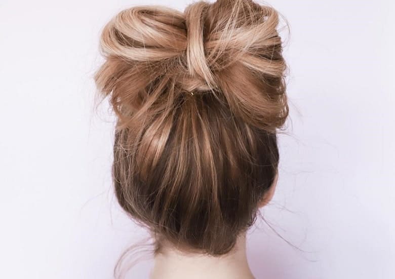 bow bun for short hair