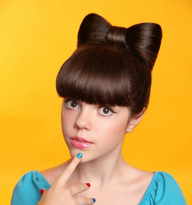 bow hairstyle for school girl