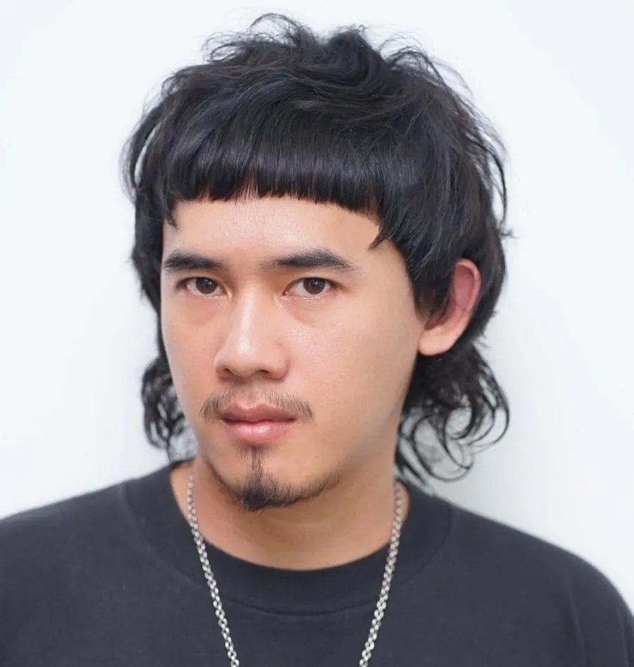 bowl cut mullet for Asian men