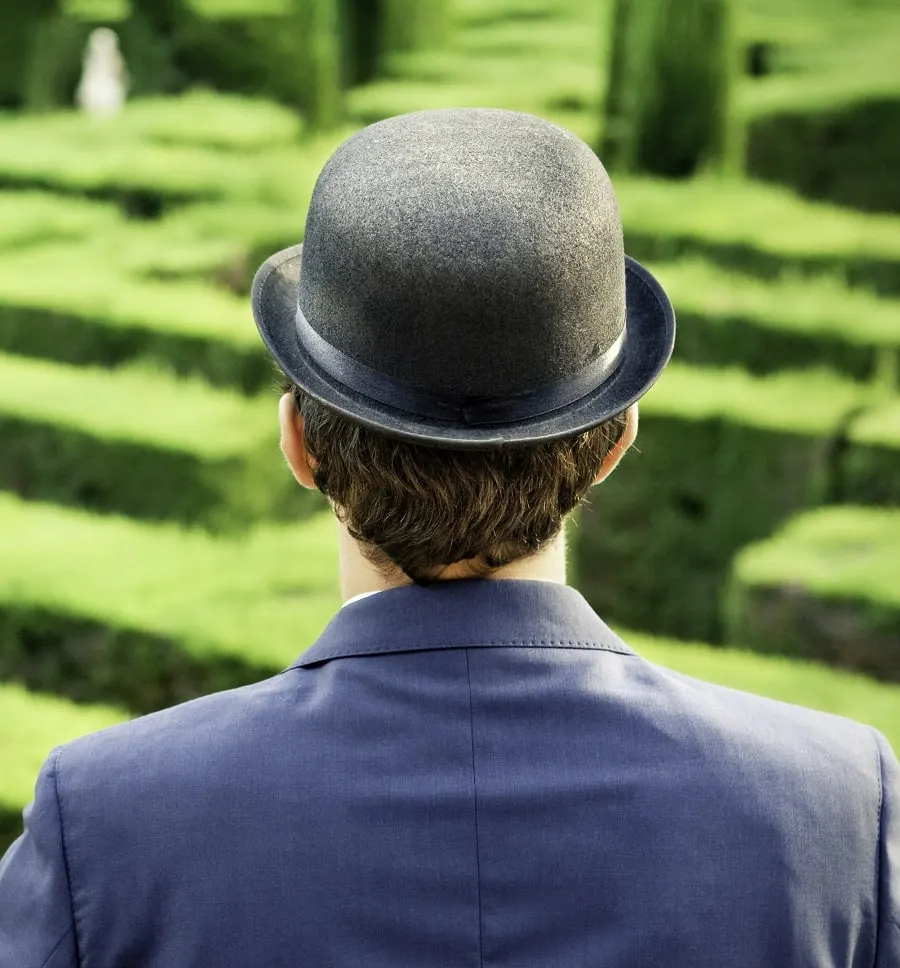 bowler hat for men with medium hair