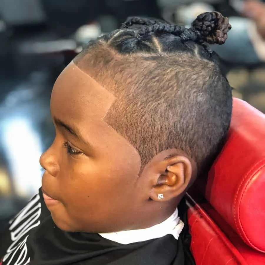 box braided bun for little boys