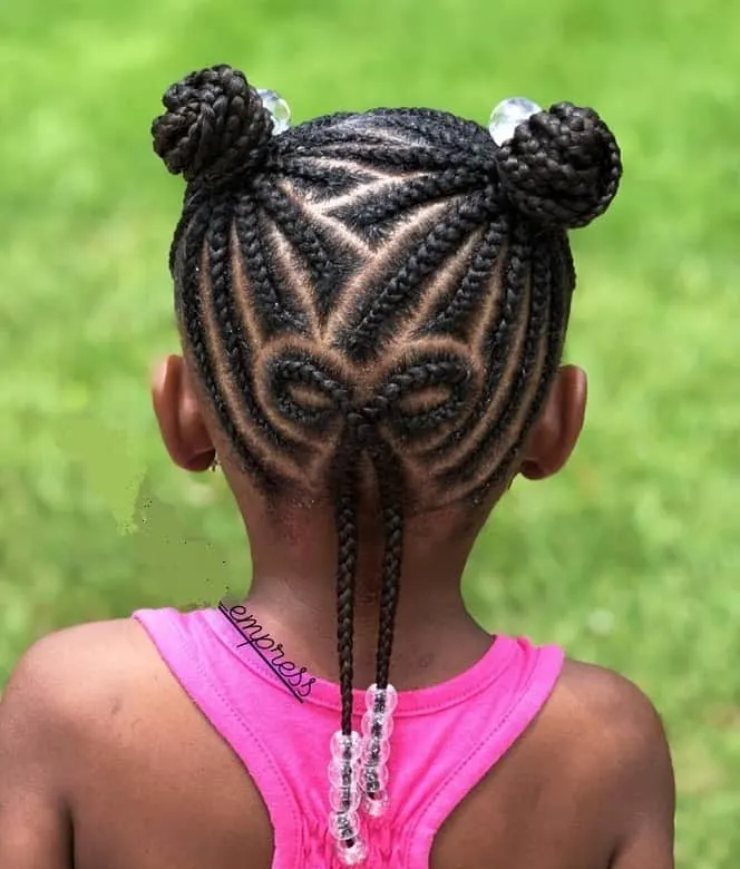 individual braids in a bow