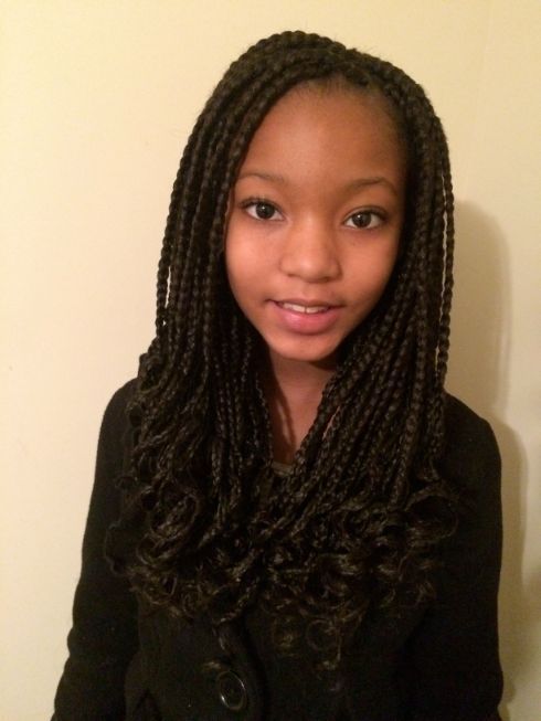 curly Box Braids hairstyle for girl