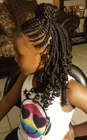 box braids with top knot
