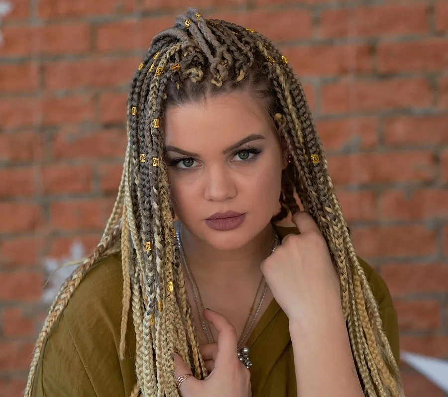 box braids for overweight women with oval faces