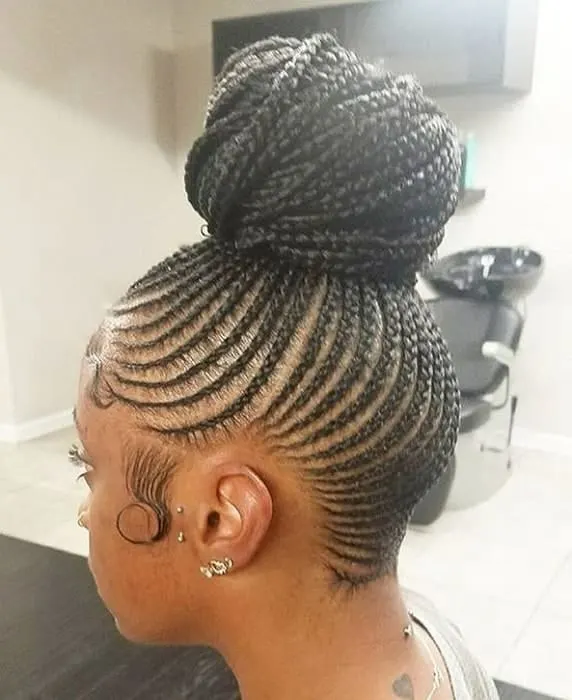 beehive box braid updo