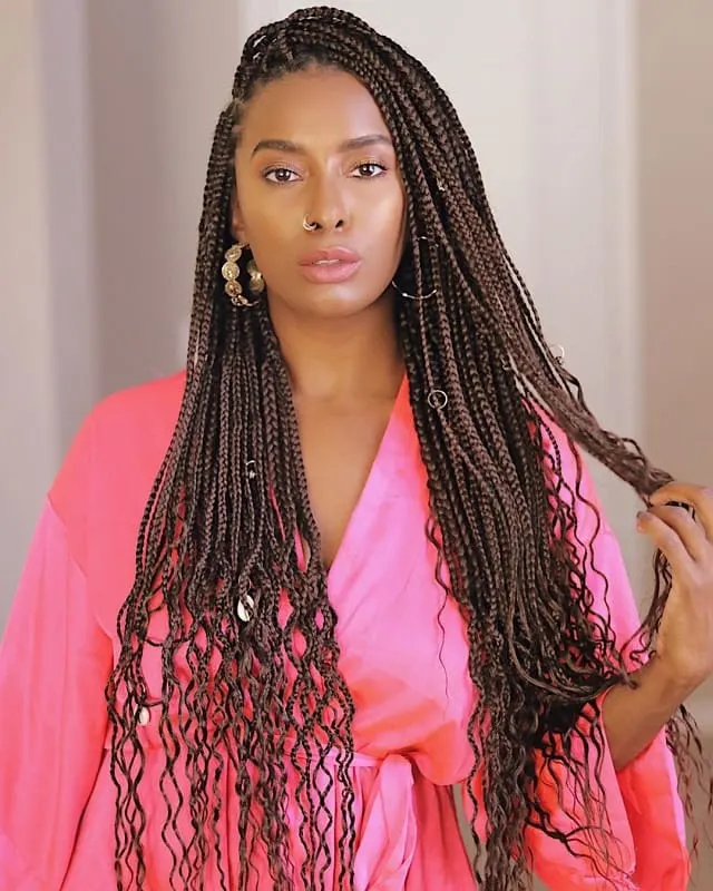 box braids with curls