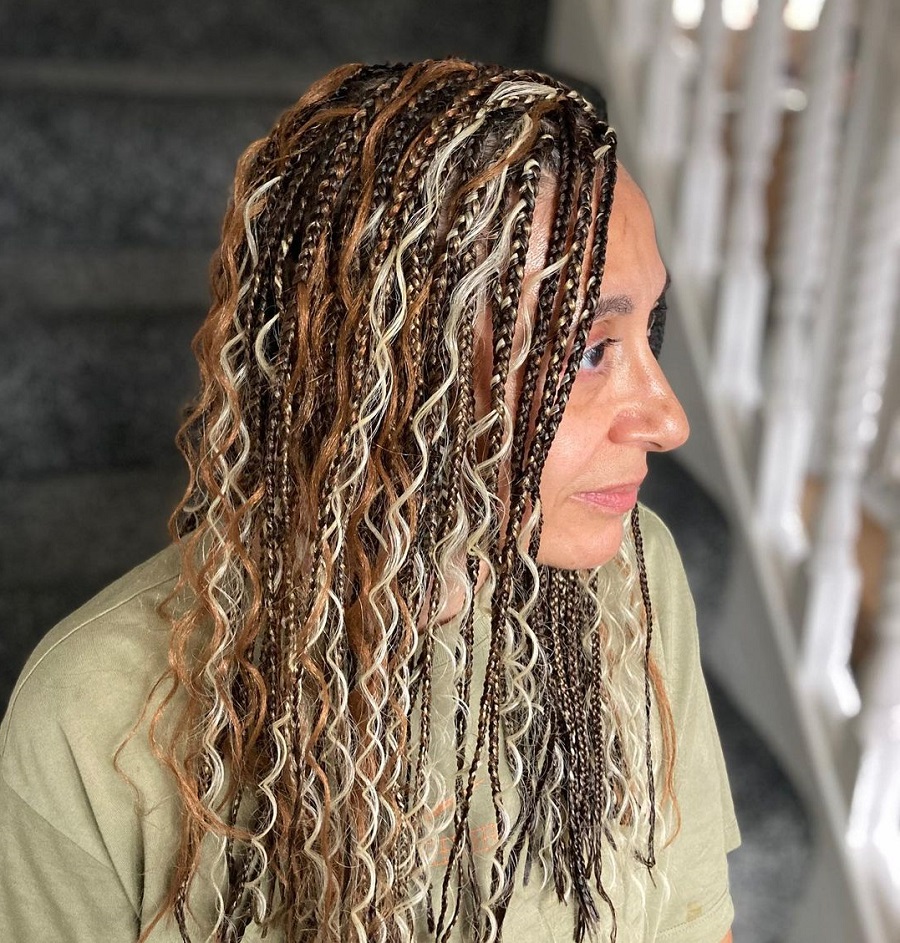 box braids with loose curls