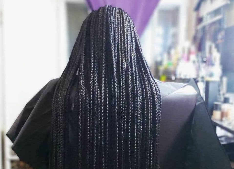 box braids with no empty spaces