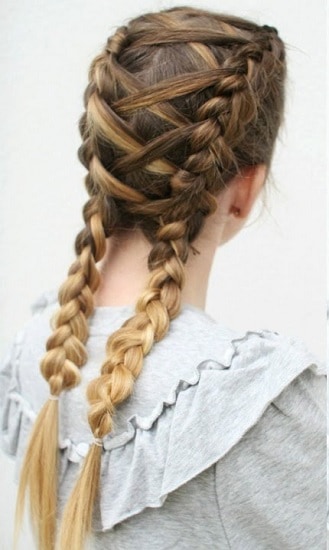Connected boxer braid hairstyle
