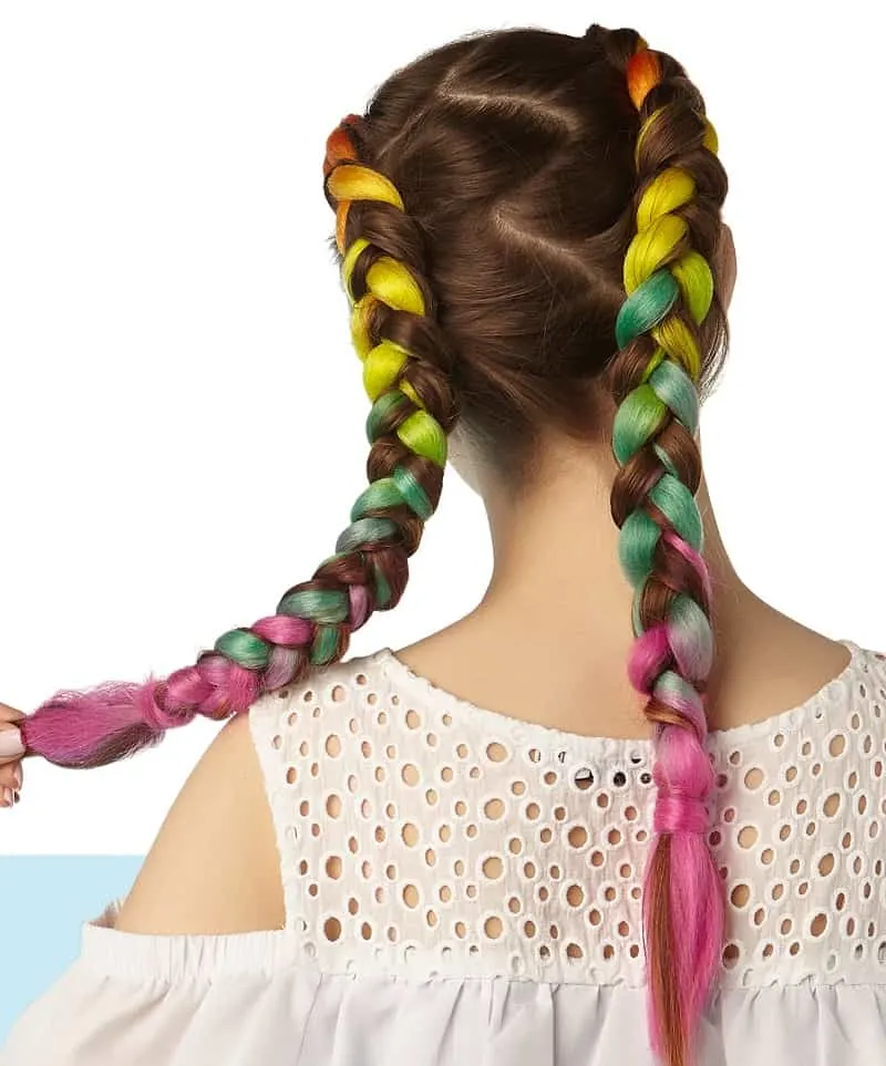 boxer braids with zigzag part