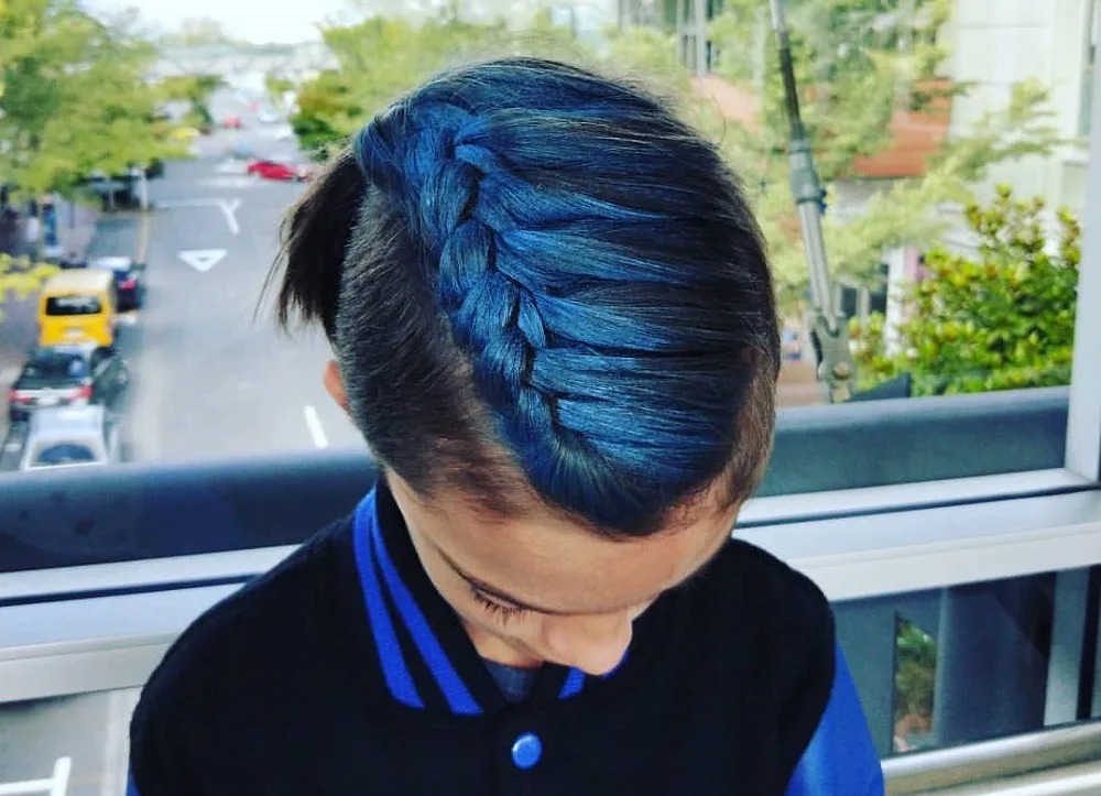 boy's blue braid