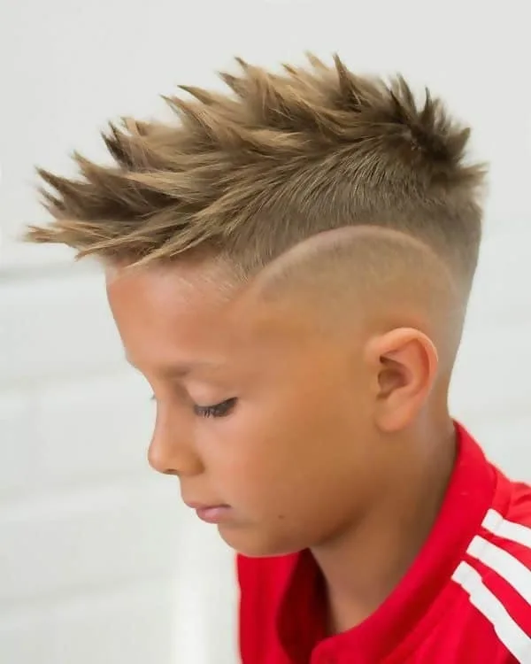 boys faux hawk with high skin fade