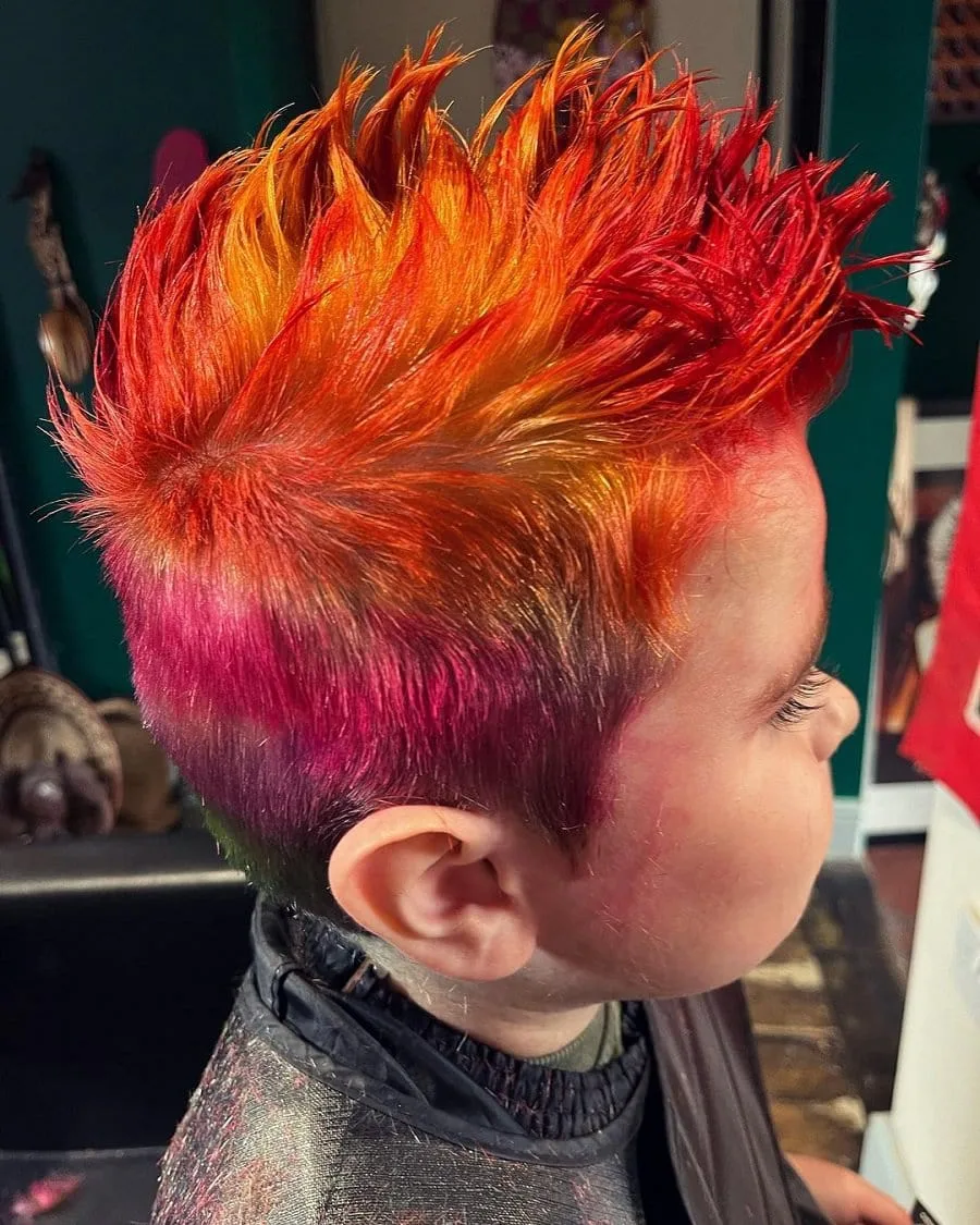 boys faux hawk with color