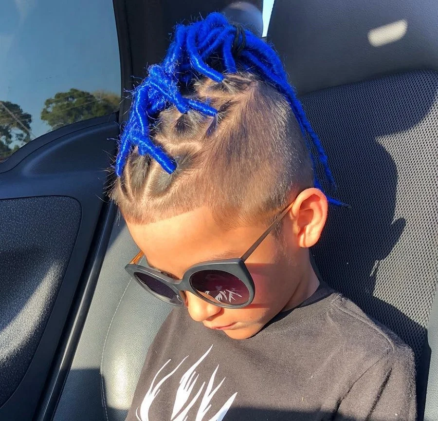 boys faux hawk with locs