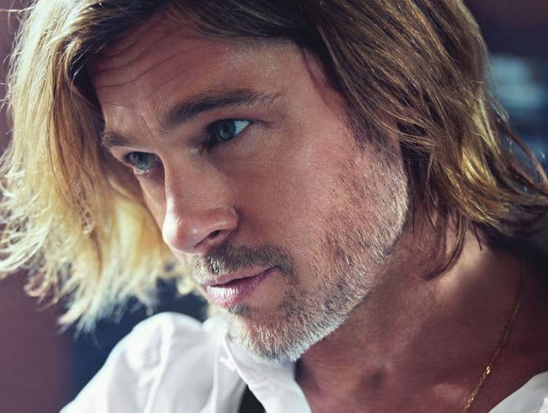 brad pitt long hair and beard