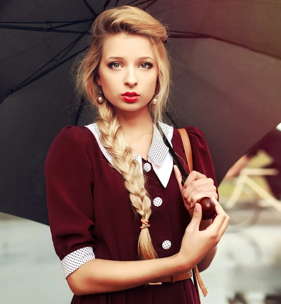 braid hairstyle for rainy day