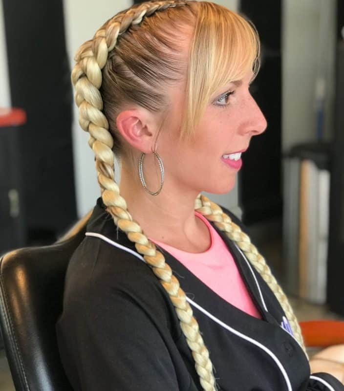 braid with bangs for long hair