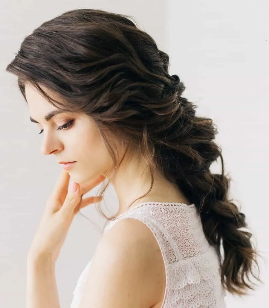 braid with layered wavy hair