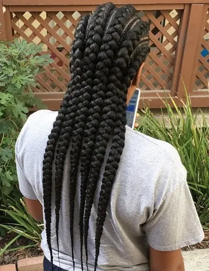 giant cornrows on black hair