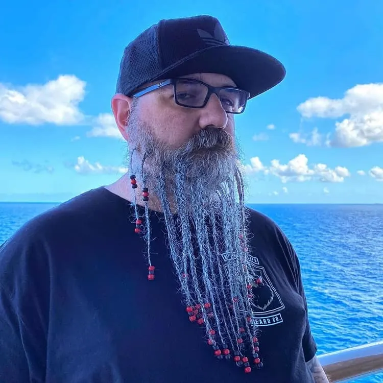 braided beard with beads