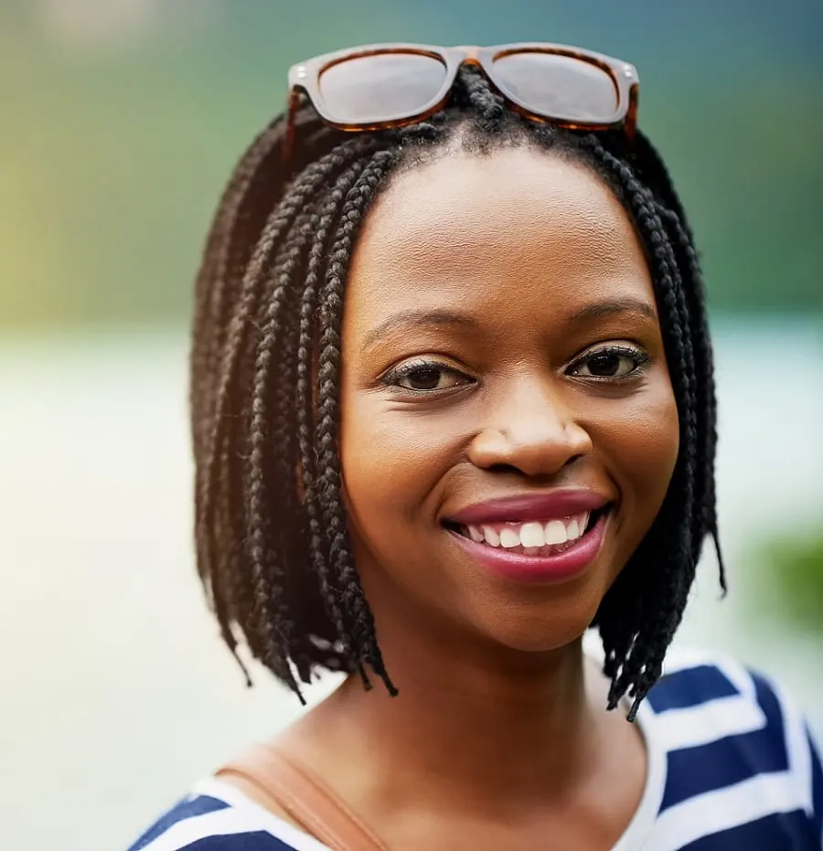 braided bob for black teenage girls with natural hair